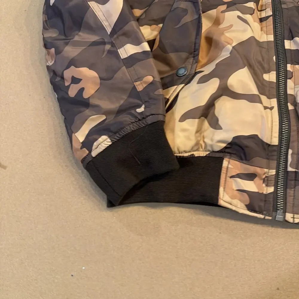Levi's Bomber Jacket Mens Small Brown Camo Full Zip Flight Utility Coat